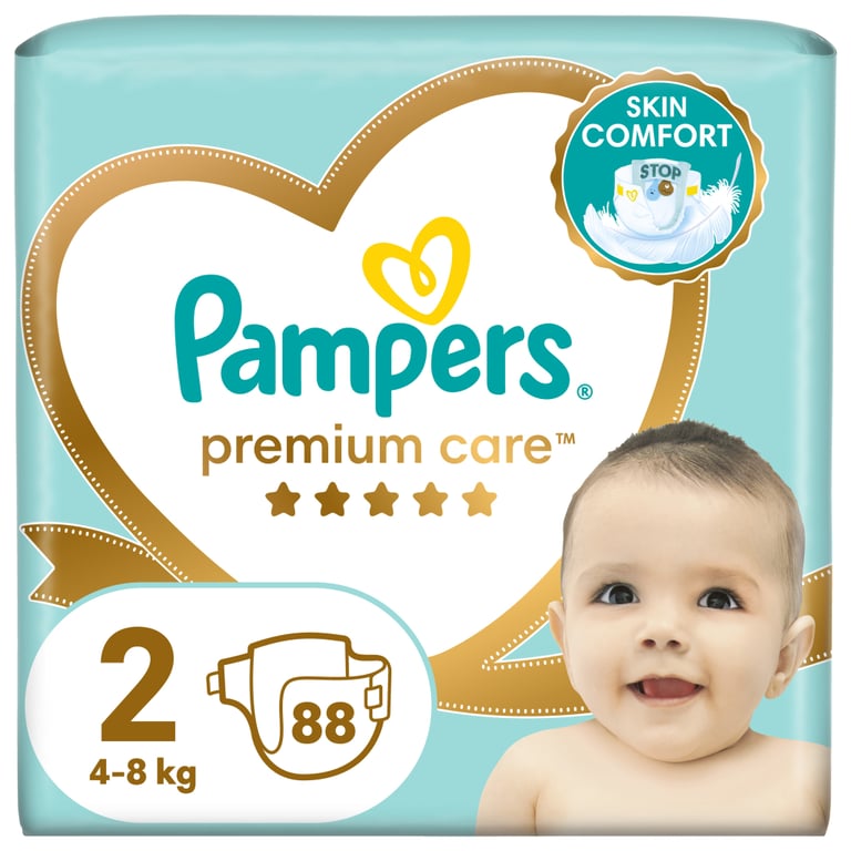 Підгузки Pampers Premium Care Розмір 2 (4-8 кг) 88 шт (8006540857717) - фото 1