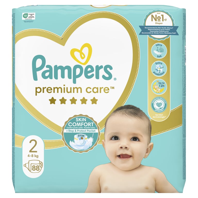 Підгузки Pampers Premium Care Розмір 2 (4-8 кг) 88 шт (8006540857717) - фото 2
