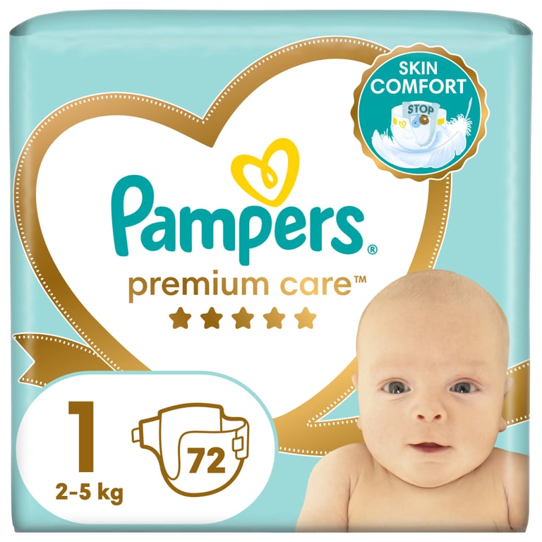 Підгузки Pampers Premium Care Розмір 1 (2-5 кг) 72 шт (8006540858073) - фото 1