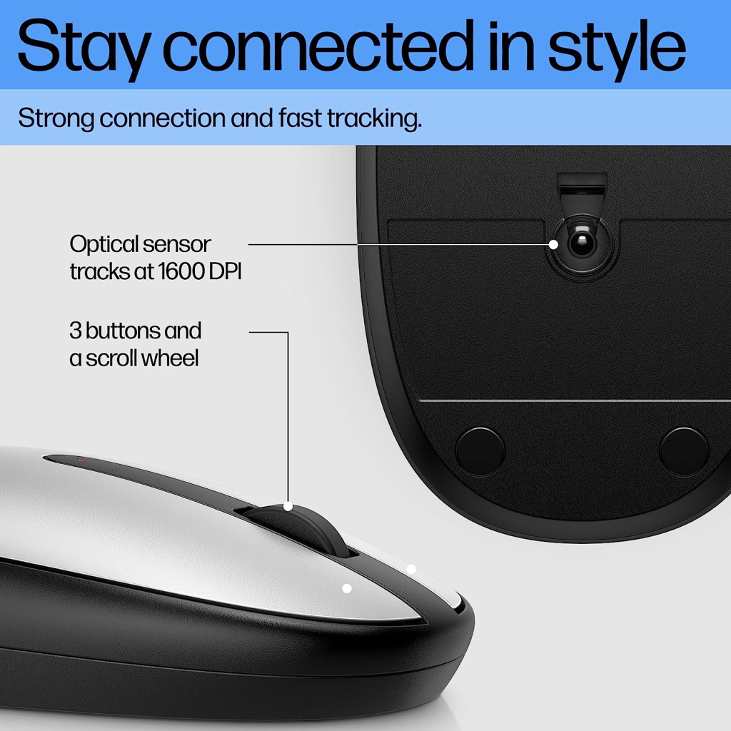 Мишка HP 240 Bluetooth Silver (43N04AA) - фото 3 Мишка HP 240 Bluetooth Silver (43N04AA) - фото 3