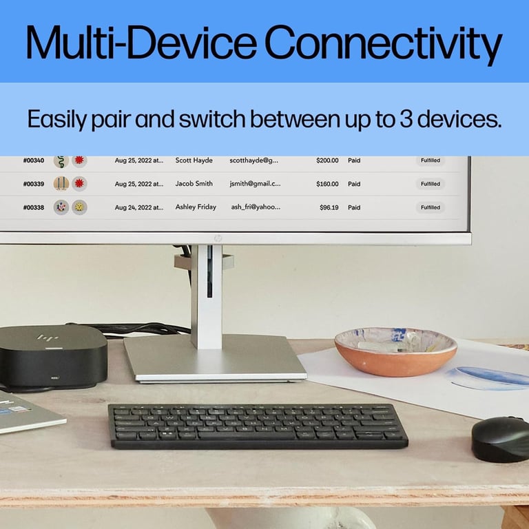 Клавіатура HP 350 Compact Multi-Device Bluetooth UA Black (692S8AA) - фото 4