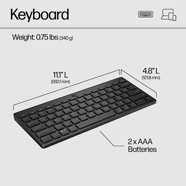 Клавіатура HP 350 Compact Multi-Device Bluetooth UA Black (692S8AA) - фото 8