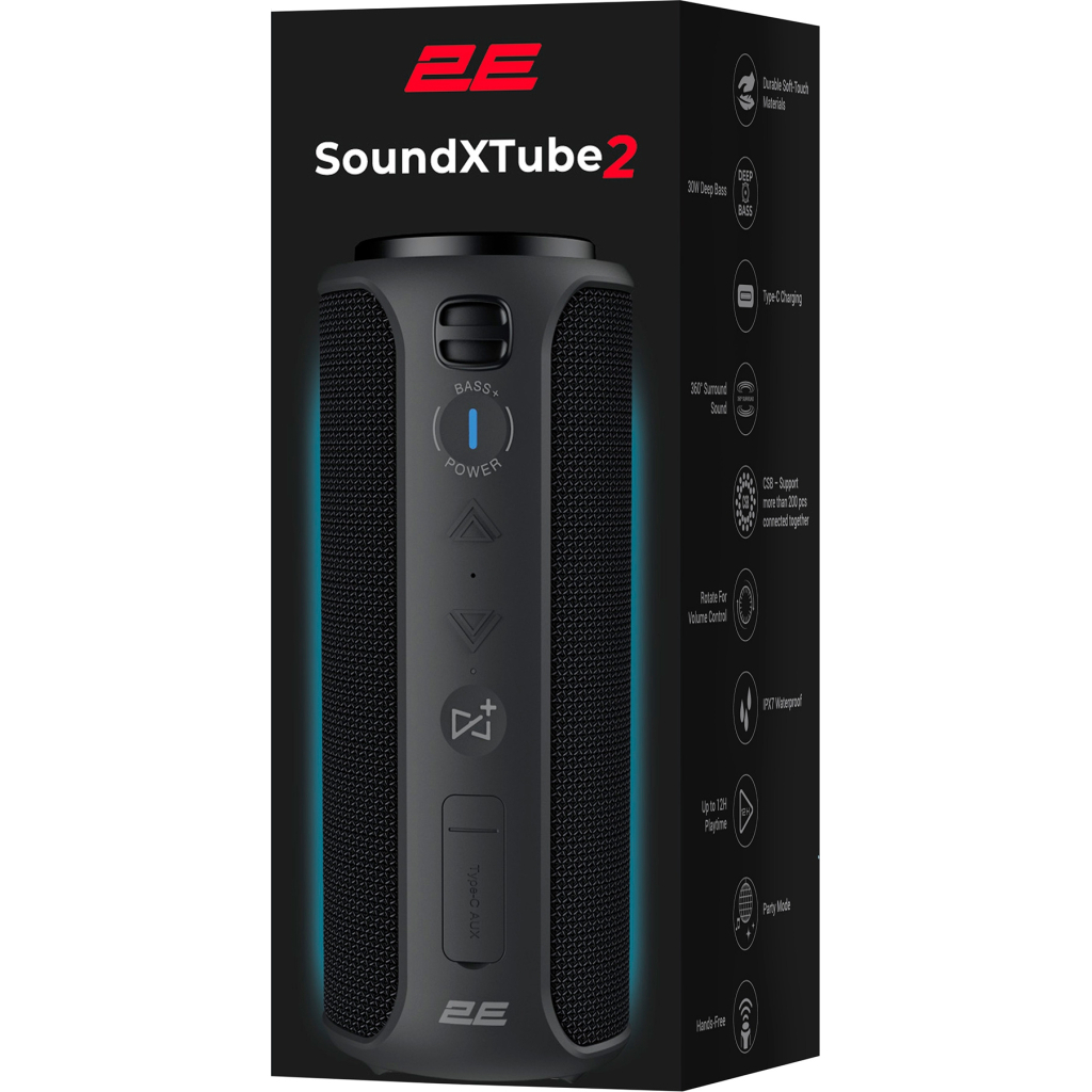 Акустична система 2E SoundXTube2 Black (2E-BSSXT2WBK) - фото 7 Акустична система 2E SoundXTube2 Black (2E-BSSXT2WBK) - фото 7