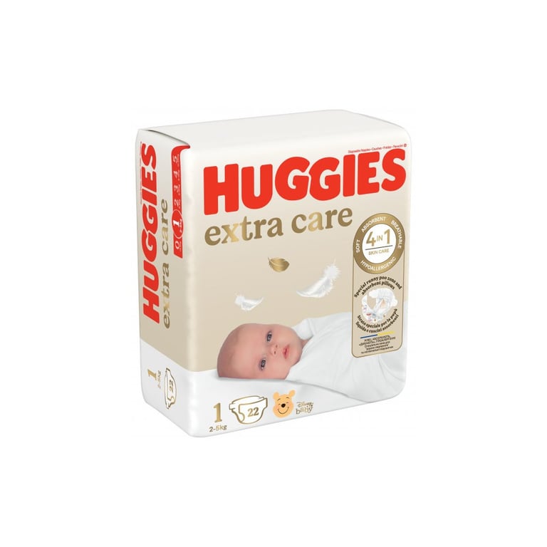 Підгузки Huggies Extra Care Розмір 1 (2-5 кг) 22 шт (5029053583235) - фото 1