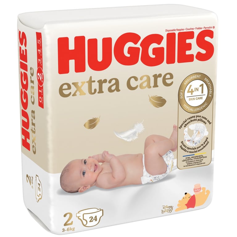 Підгузки Huggies Extra Care Size Розмір 2 (3-6 кг) 24 шт (5029053550275) - фото 2