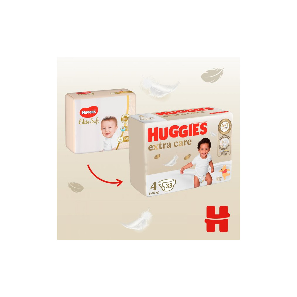 Підгузки Huggies Extra Care Size Розмір 4 (8-16 кг) 76 шт (5029053583167) - фото 5 Підгузки Huggies Extra Care Size Розмір 4 (8-16 кг) 76 шт (5029053583167) - фото 5