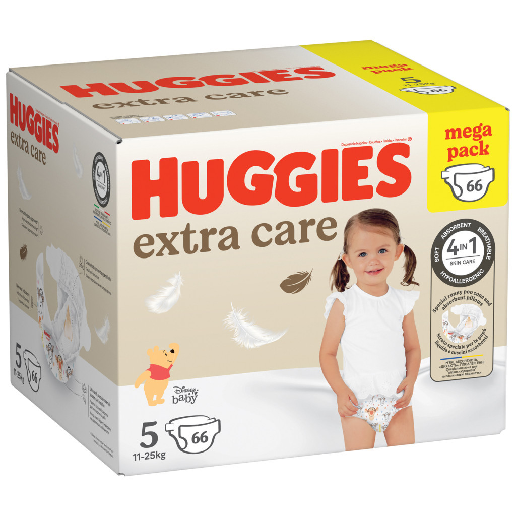 Підгузки Huggies Extra Care Size Розмір 5 (11-25 кг) 66 шт (5029053583174) - фото 2 Підгузки Huggies Extra Care Size Розмір 5 (11-25 кг) 66 шт (5029053583174) - фото 2