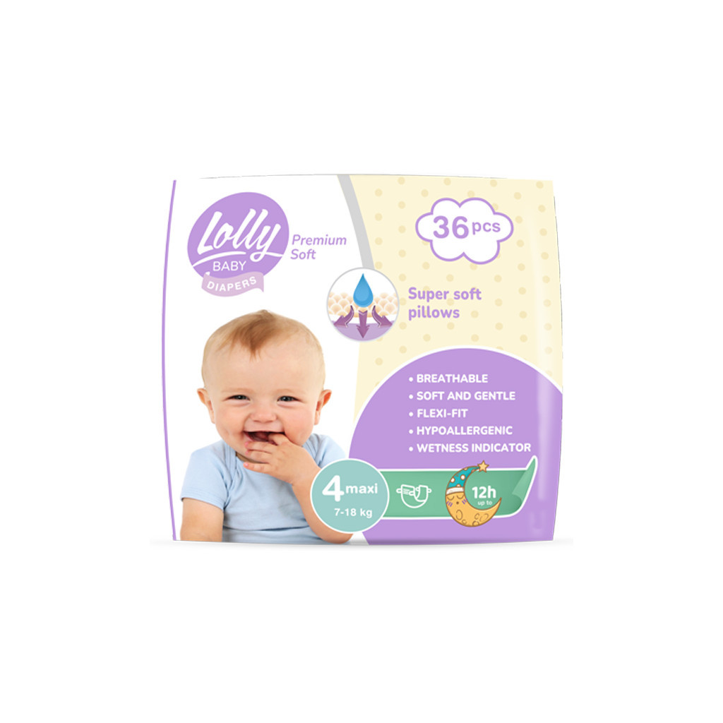 Підгузки Lolly Premium Soft 4 (7-18 кг) 36 шт (4820174981044) - фото 1 Підгузки Lolly Premium Soft 4 (7-18 кг) 36 шт (4820174981044) - фото 1