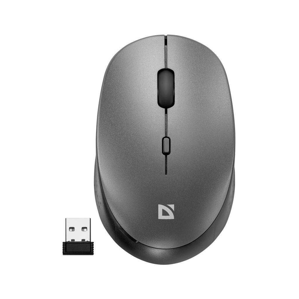 Мишка Defender Auris MB-027 Silent Wireless Grey (52029) - фото 1