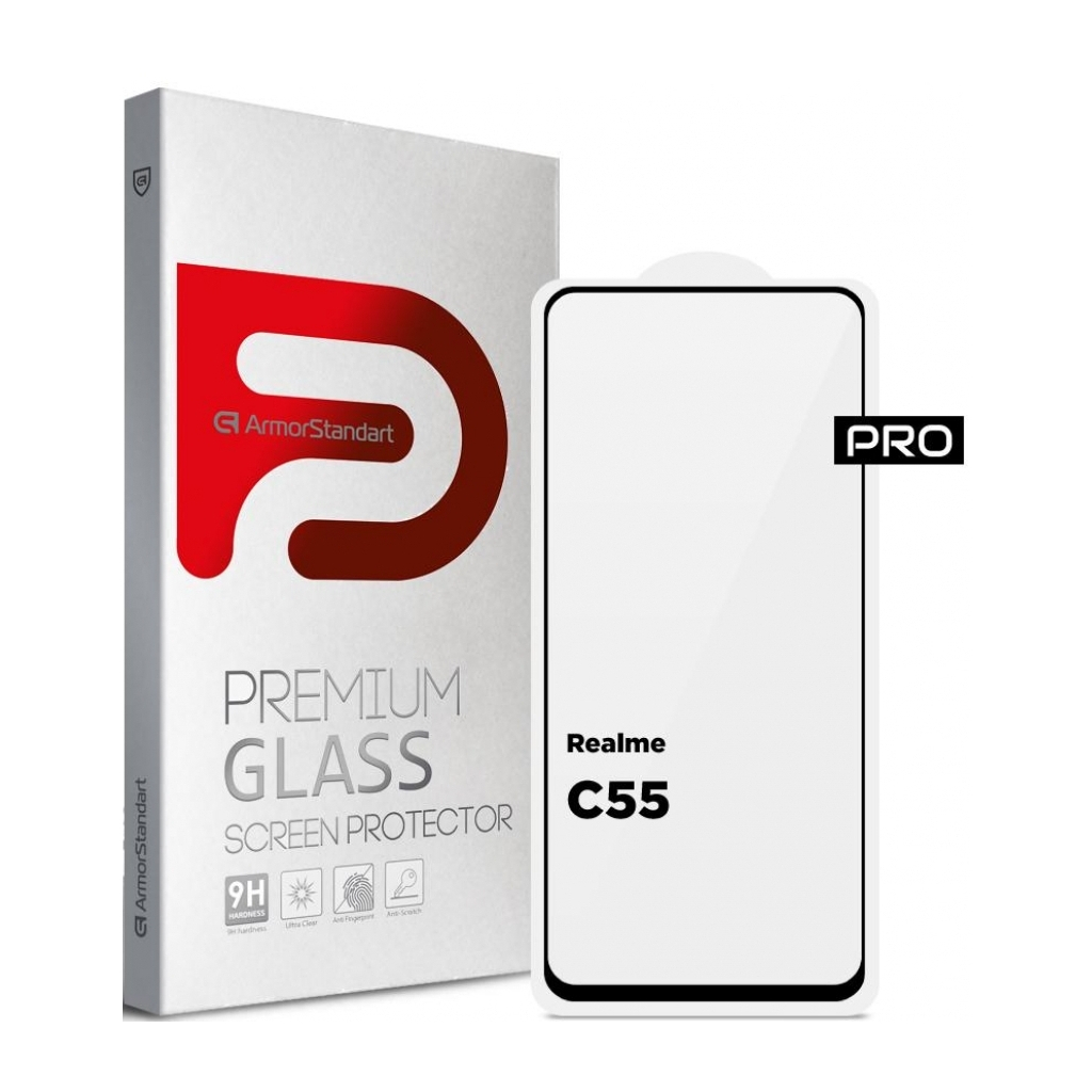 Скло захисне Armorstandart Pro Realme C55 Black (ARM67931) - фото 1 Скло захисне Armorstandart Pro Realme C55 Black (ARM67931) - фото 1