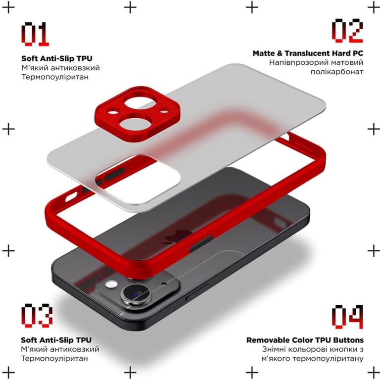 Чохол до мобільного телефона Armorstandart Frosted Matte Xiaomi Redmi 12 4G Red (ARM68553) - фото 2