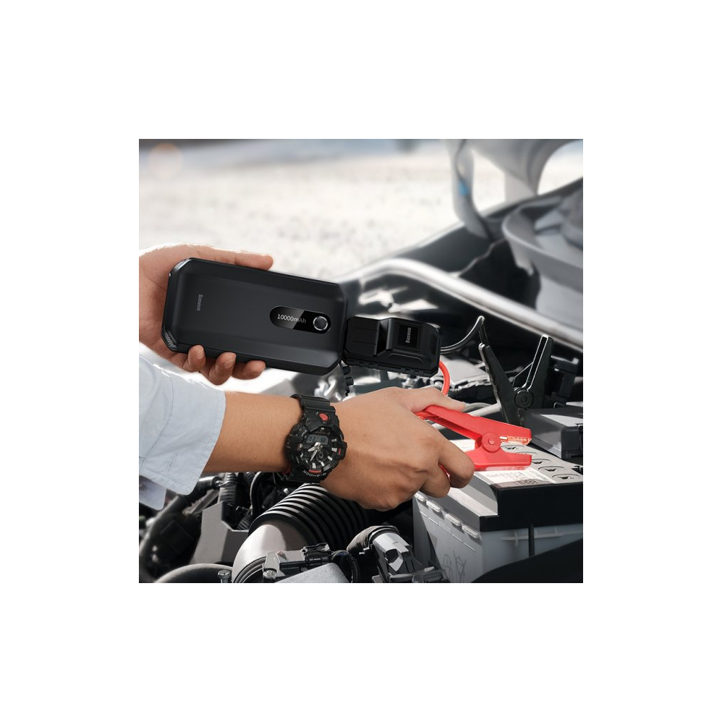Пуско зарядний пристрій Baseus 10000mAh Super Energy AirCar Jump Starter Black (CGNL020101) - фото 6 Пуско зарядний пристрій Baseus 10000mAh Super Energy AirCar Jump Starter Black (CGNL020101) - фото 6