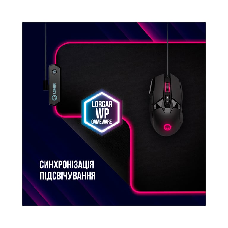Килимок для мишки Lorgar Steller 913 RGB USB Black (LRG-GMP913) - фото 10