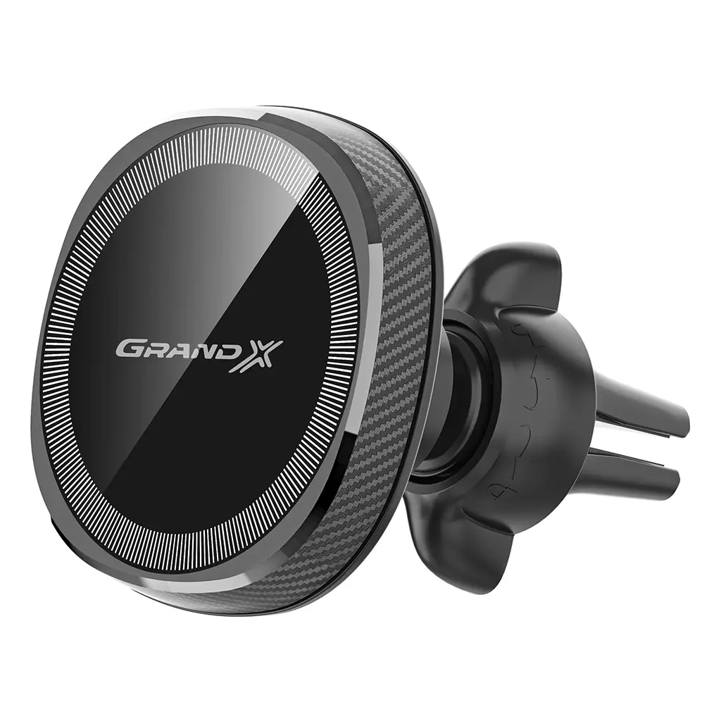 Універсальний автотримач Grand-X MT-15W MagSafe з зарядкою 15W (кріплення на дефлектор) (MT-15W) - фото 1