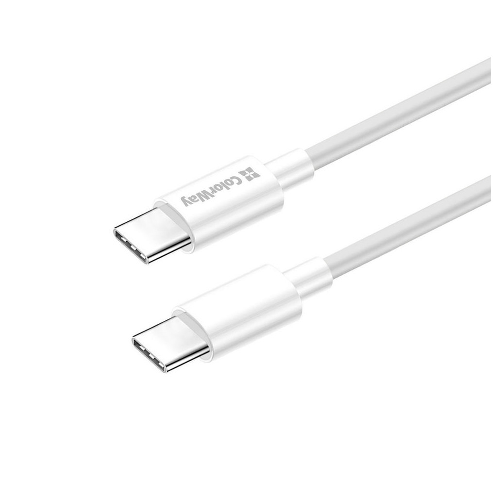 Дата кабель USB-C to USB-C 1.0m 3A 60W white ColorWay (CW-CBPDCC055-WT) - фото 3 Дата кабель USB-C to USB-C 1.0m 3A 60W white ColorWay (CW-CBPDCC055-WT) - фото 3