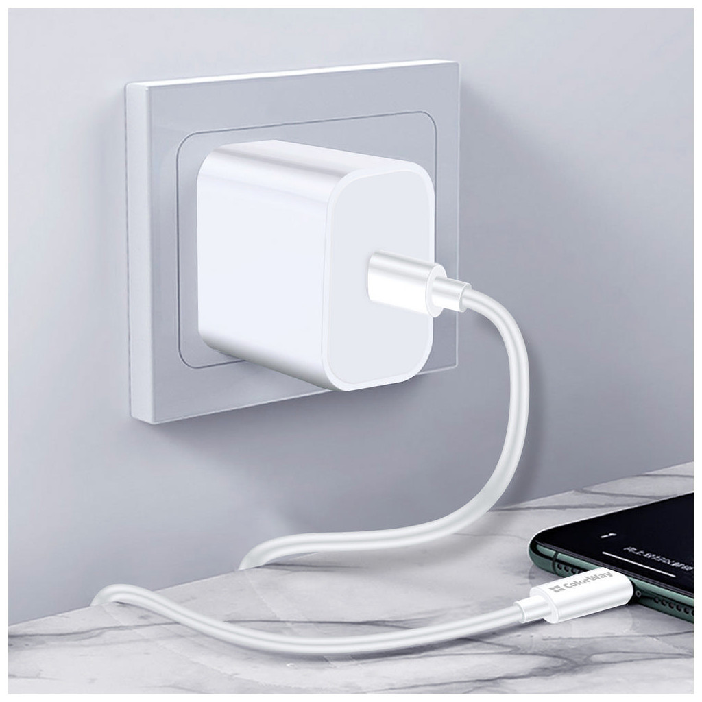 Дата кабель USB-C to USB-C 1.0m 3A 60W white ColorWay (CW-CBPDCC055-WT) - фото 8 Дата кабель USB-C to USB-C 1.0m 3A 60W white ColorWay (CW-CBPDCC055-WT) - фото 8