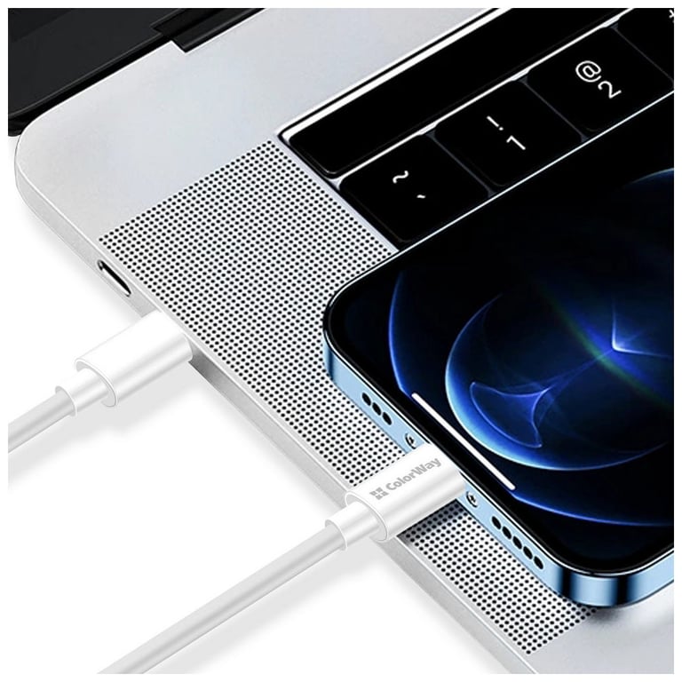 Дата кабель USB-C to USB-C 2.0m 3A 65W white ColorWay (CW-CBPDCC056-WT) - фото 7