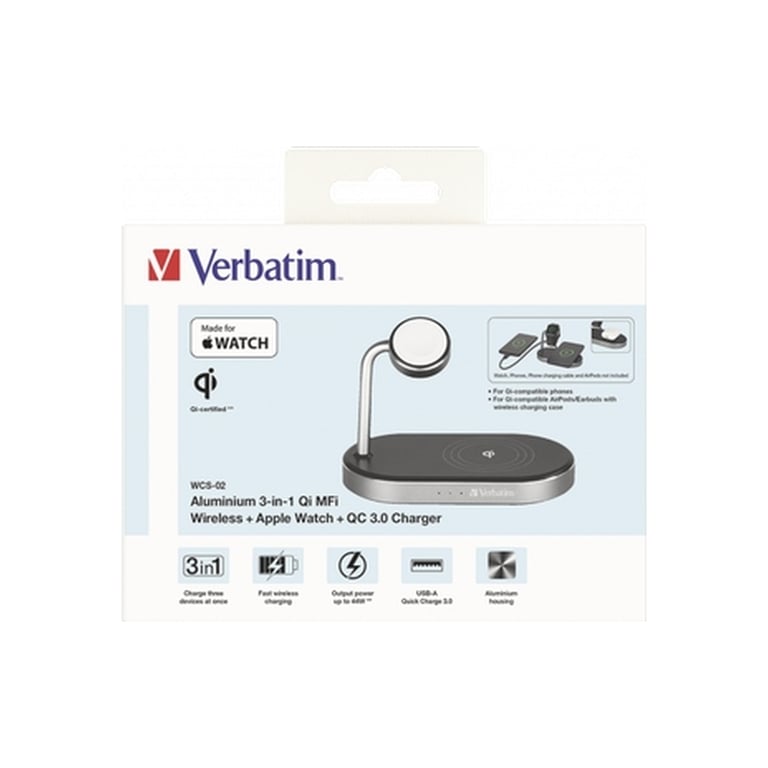 Зарядний пристрій Verbatim 3in1 Apple Watch and iPhone Charging Stand (49556) - фото 10