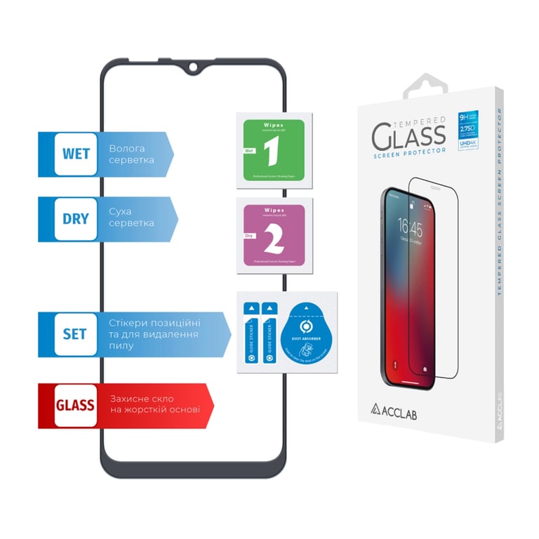 Скло захисне ACCLAB Full Glue MOTO E7 Power (1283126514395) - фото 6