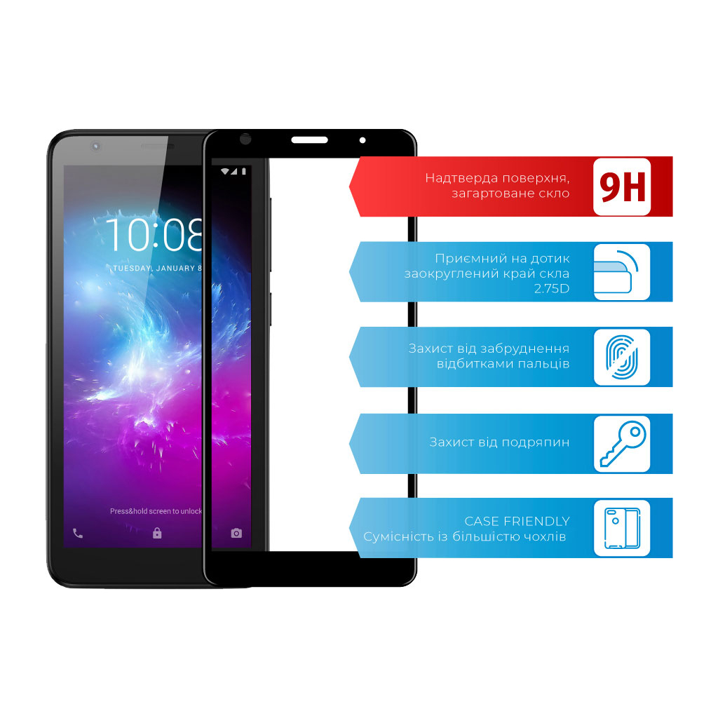 Скло захисне ACCLAB Full Glue ZTE Blade L8 (1283126508899) - фото 2 Скло захисне ACCLAB Full Glue ZTE Blade L8 (1283126508899) - фото 2