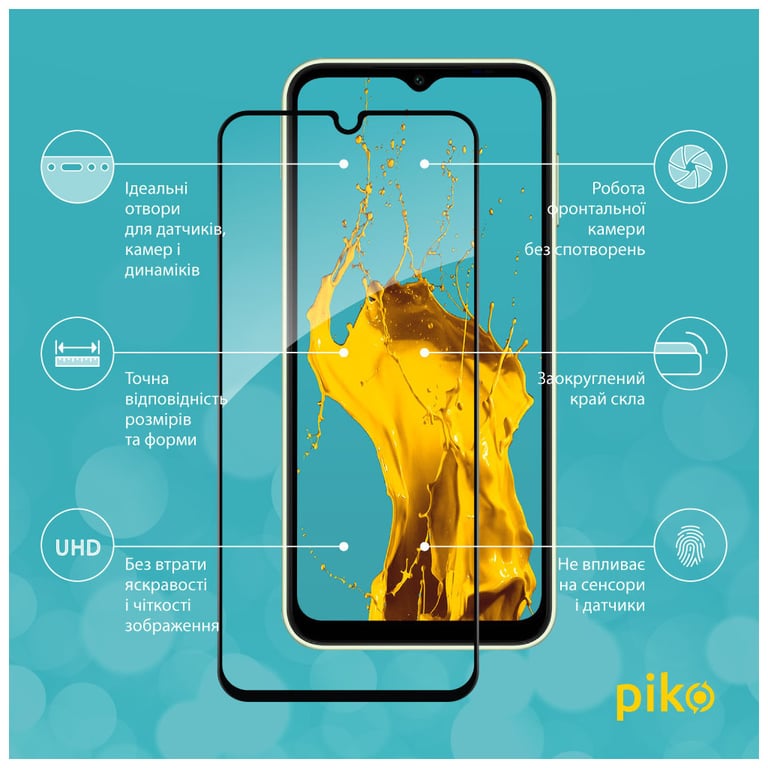 Скло захисне Piko Full Glue Samsung A14 (1283126559785) - фото 3