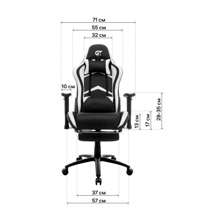 Крісло ігрове GT Racer X-2534-F Gray/Black Suede (X-2534-F Fabric Gray/Black Suede) - фото 12