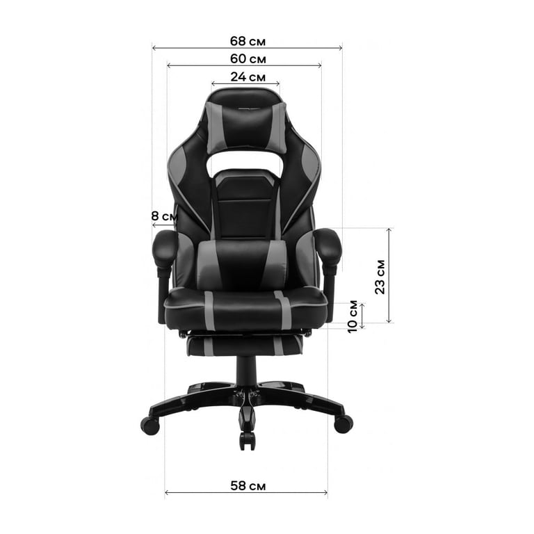 Крісло ігрове GT Racer X-2749-1 Gray/Black Suede (X-2749-1 Fabric Gray/Black Suede) - фото 12