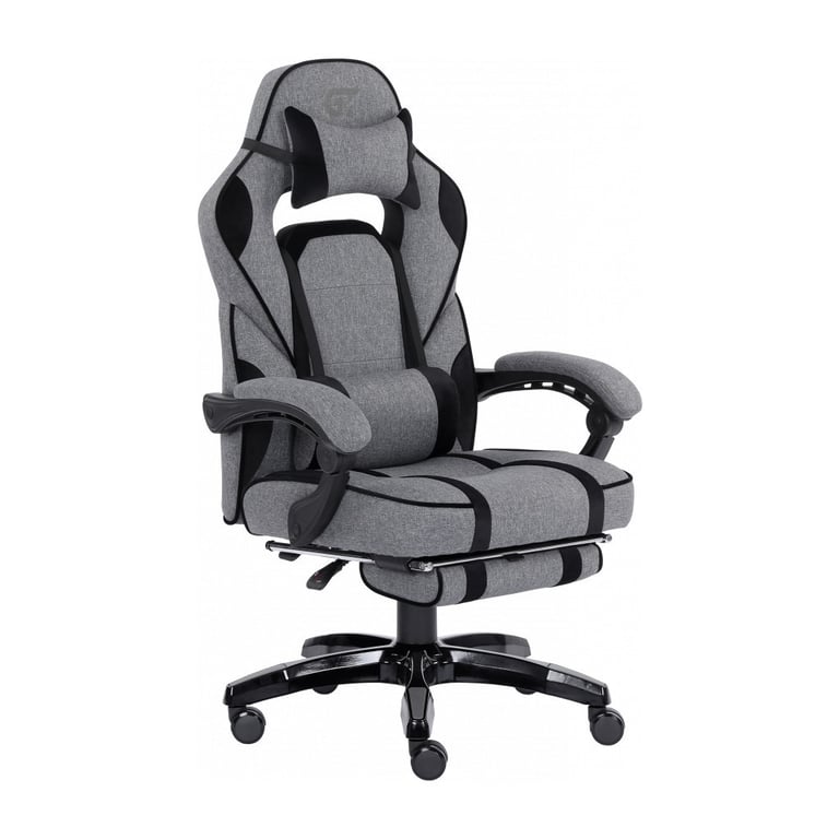 Крісло ігрове GT Racer X-2749-1 Gray/Black Suede (X-2749-1 Fabric Gray/Black Suede) - фото 2