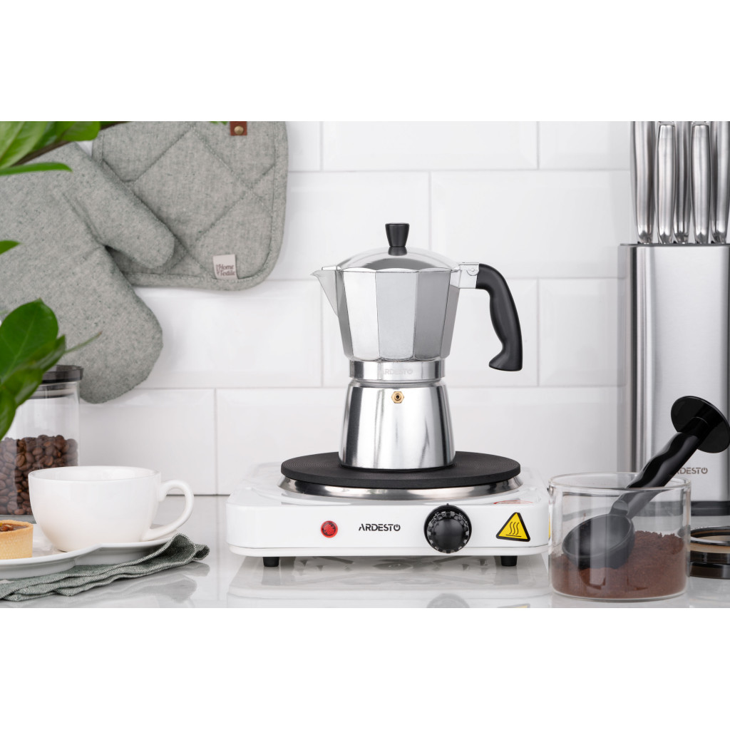 Гейзерна кавоварка Ardesto Gemini Cremona 3 чашки (AR0803AG) - фото 4 Гейзерна кавоварка Ardesto Gemini Cremona 3 чашки (AR0803AG) - фото 4