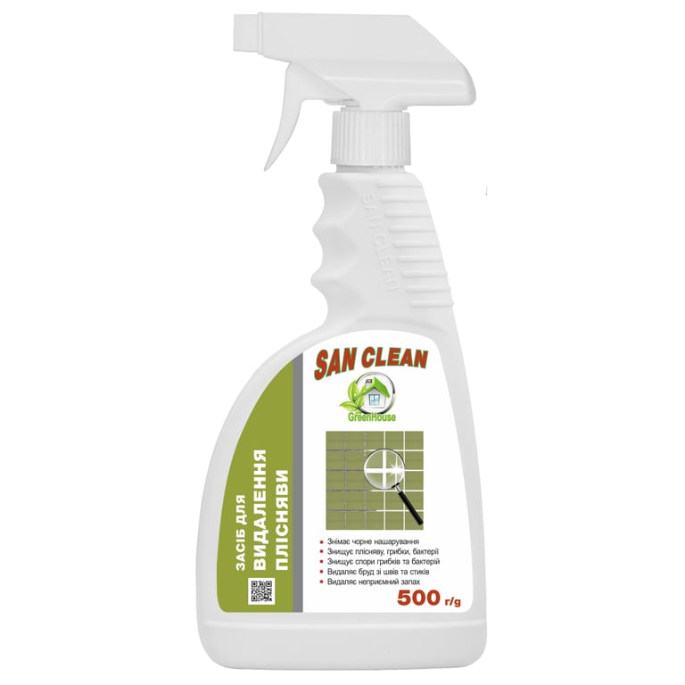 Спрей для чищення ванн San Clean Green House Для видалення цвілі 500 г (4820003543054)