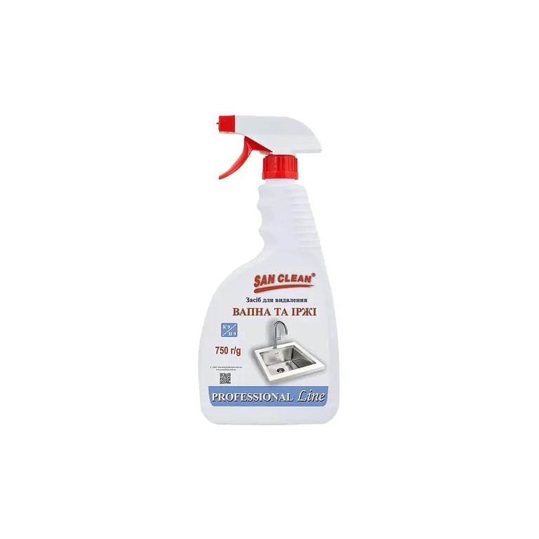 Спрей для чищення ванн San Clean Prof Line для видалення вапна та іржі 750 г (4820003544129)