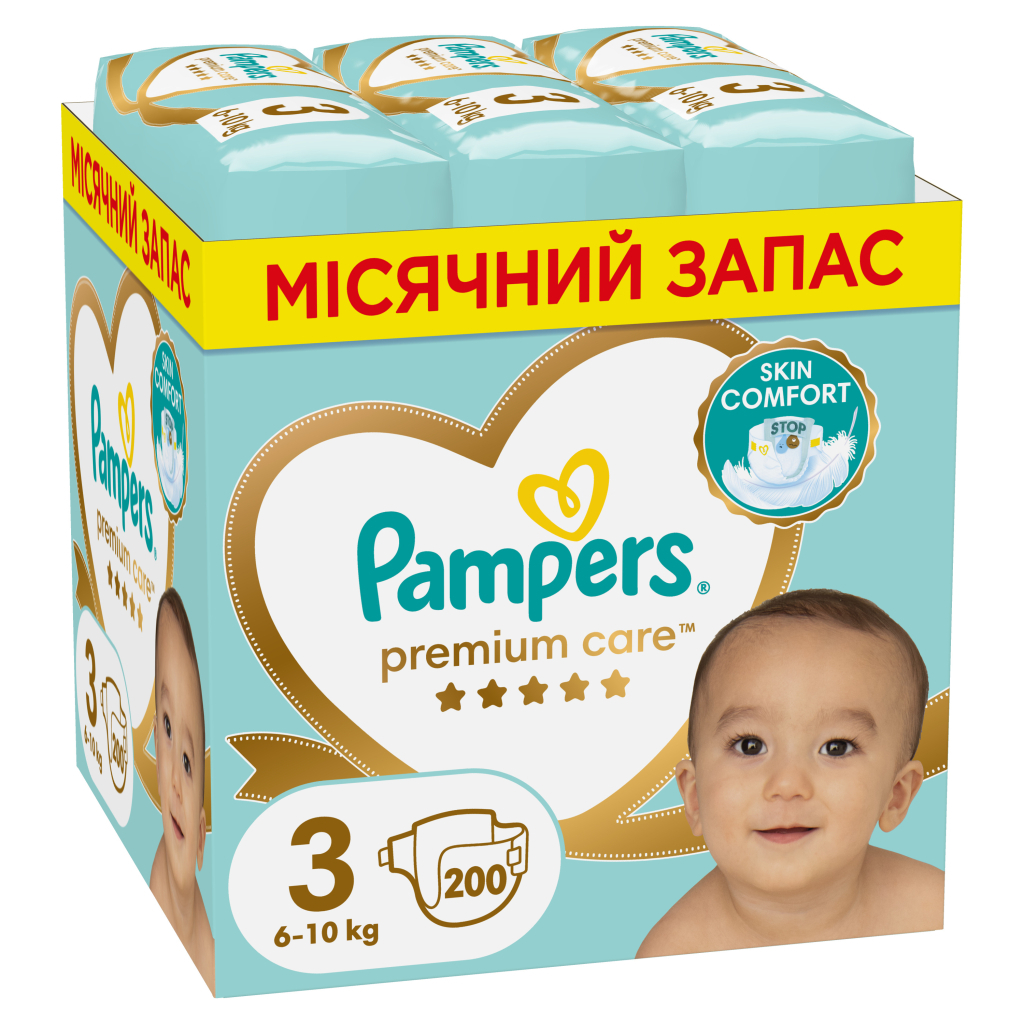 Підгузки Pampers Premium Care Midi Розмір 3 (6-10 кг) 200 шт (8006540855898) - фото 1