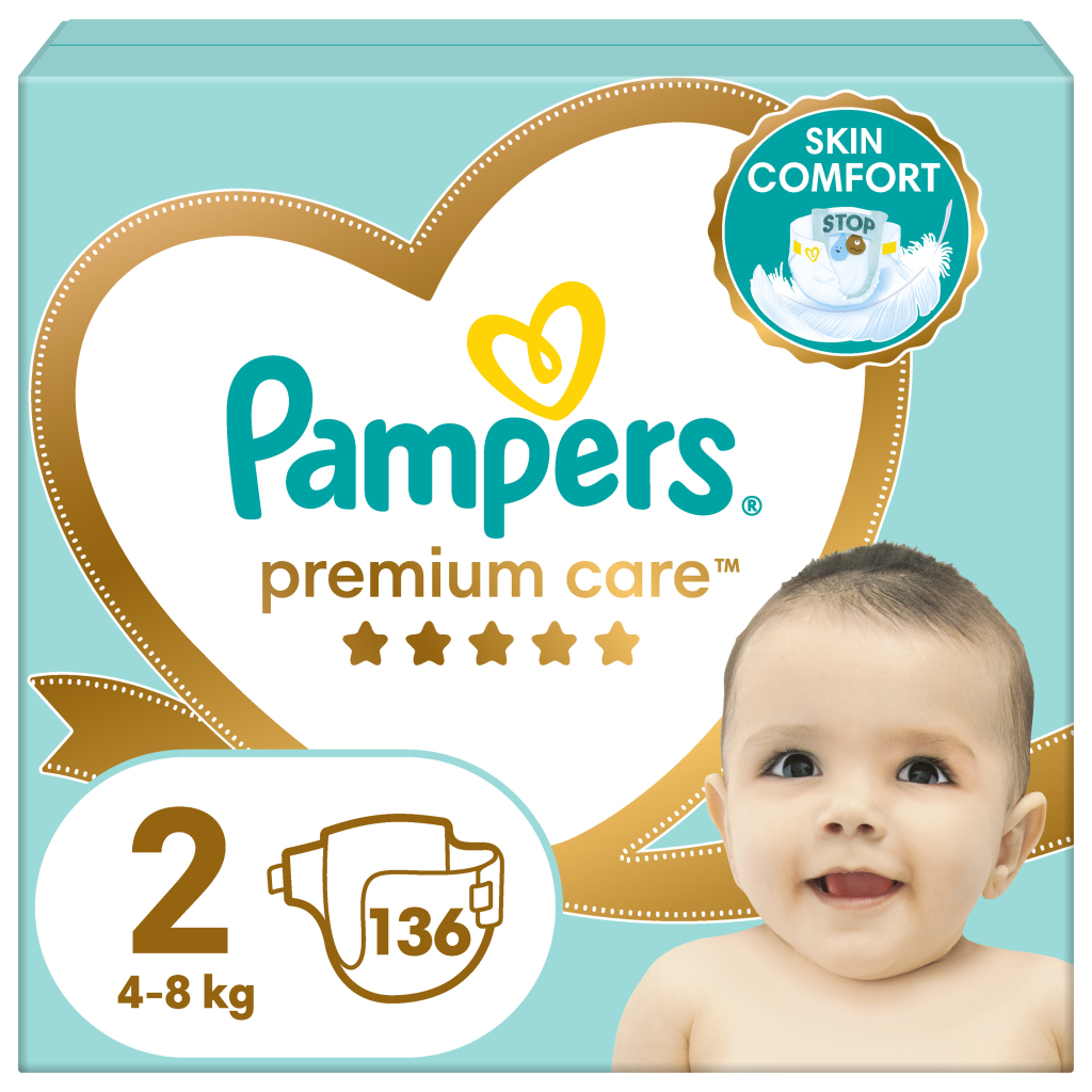Підгузки Pampers Premium Care Розмір 2 (4-8 кг) 136 шт (8006540855812) - фото 1 Підгузки Pampers Premium Care Розмір 2 (4-8 кг) 136 шт (8006540855812) - фото 1