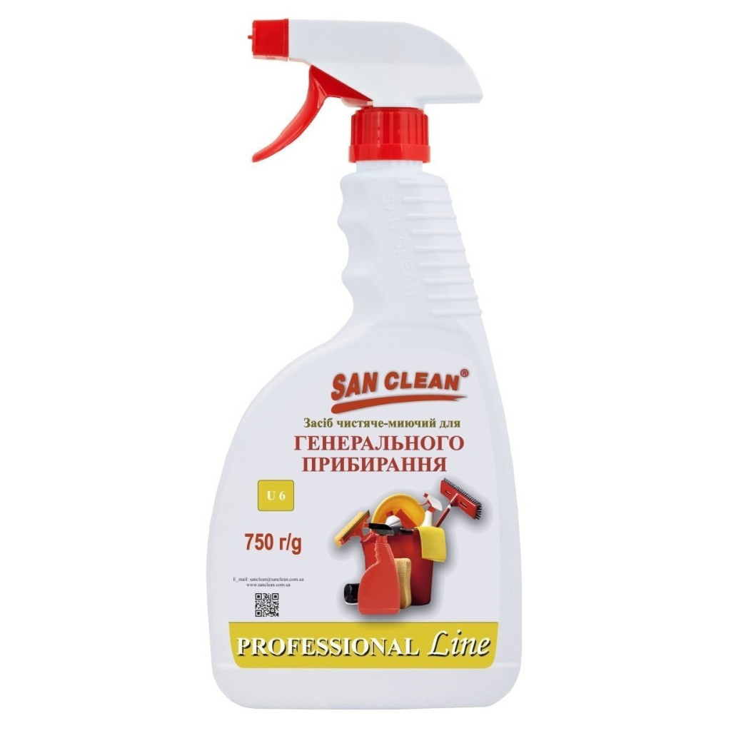 Спрей для чищення ванн San Clean Prof Line для генерального прибирання 750 г (4820003544358) Спрей для чищення ванн San Clean Prof Line для генерального прибирання 750 г (4820003544358)
