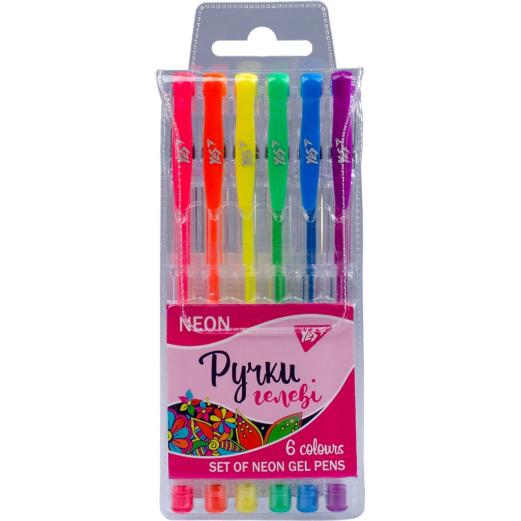 Ручка гелева Yes Neon набір 6 шт (411706) Ручка гелева Yes Neon набір 6 шт (411706)