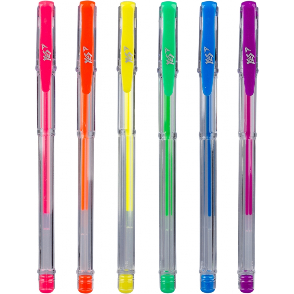 Ручка гелева Yes Neon набір 6 шт (411706) - фото 3 Ручка гелева Yes Neon набір 6 шт (411706) - фото 3
