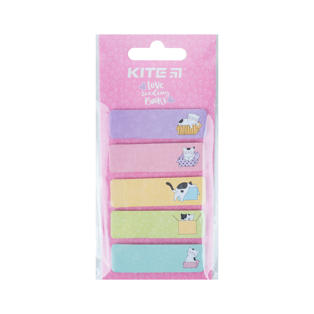 Стікер-закладка Kite паперова з малюнком Cats 100 шт, 5х20 шт (K23-480-1) - фото 2 Стікер-закладка Kite паперова з малюнком Cats 100 шт, 5х20 шт (K23-480-1) - фото 2