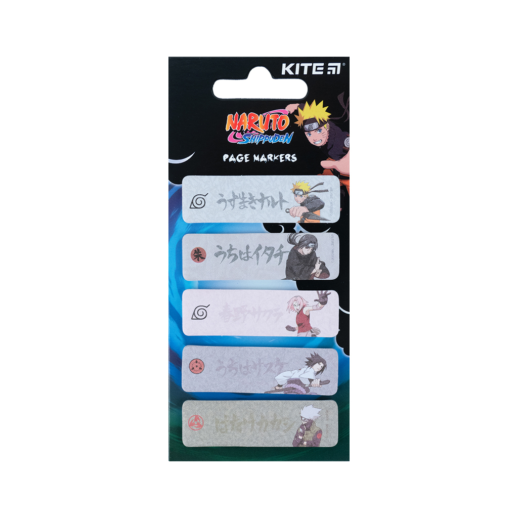 Стікер-закладка Kite паперова з малюнком Naruto 100 шт, 5х20 шт (NR23-480) - фото 1 Стікер-закладка Kite паперова з малюнком Naruto 100 шт, 5х20 шт (NR23-480) - фото 1