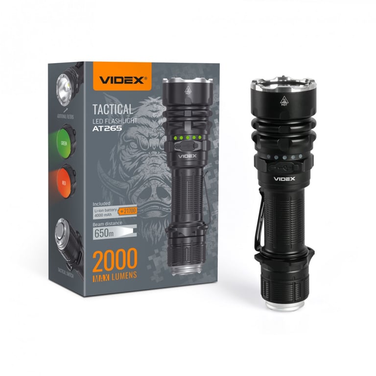 Ліхтар Videx Тактичний 2000Lm 6500K (VLF-AT265) - фото 1