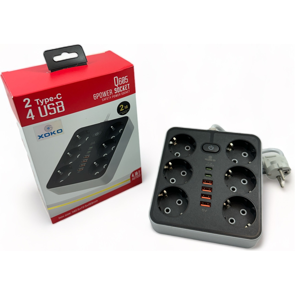 Мережевий фільтр живлення XoKo XK-SP-6-4-2-BK - фото 2 Мережевий фільтр живлення XoKo XK-SP-6-4-2-BK - фото 2