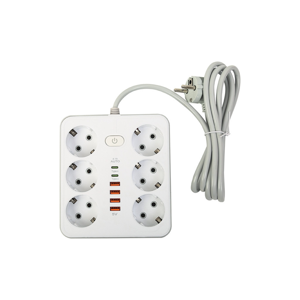 Мережевий фільтр живлення XoKo XK-SP-6-4-2-WH - фото 1 Мережевий фільтр живлення XoKo XK-SP-6-4-2-WH - фото 1