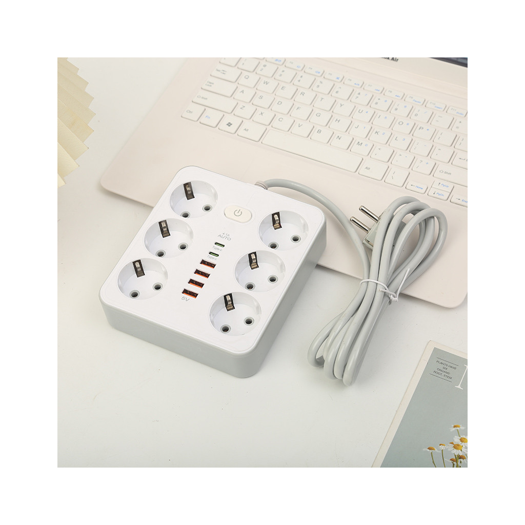 Мережевий фільтр живлення XoKo XK-SP-6-4-2-WH - фото 5 Мережевий фільтр живлення XoKo XK-SP-6-4-2-WH - фото 5