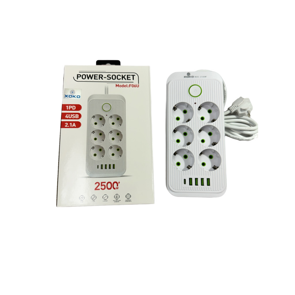 Мережевий фільтр живлення XoKo XК-SP6-4-1-WH - фото 2 Мережевий фільтр живлення XoKo XК-SP6-4-1-WH - фото 2