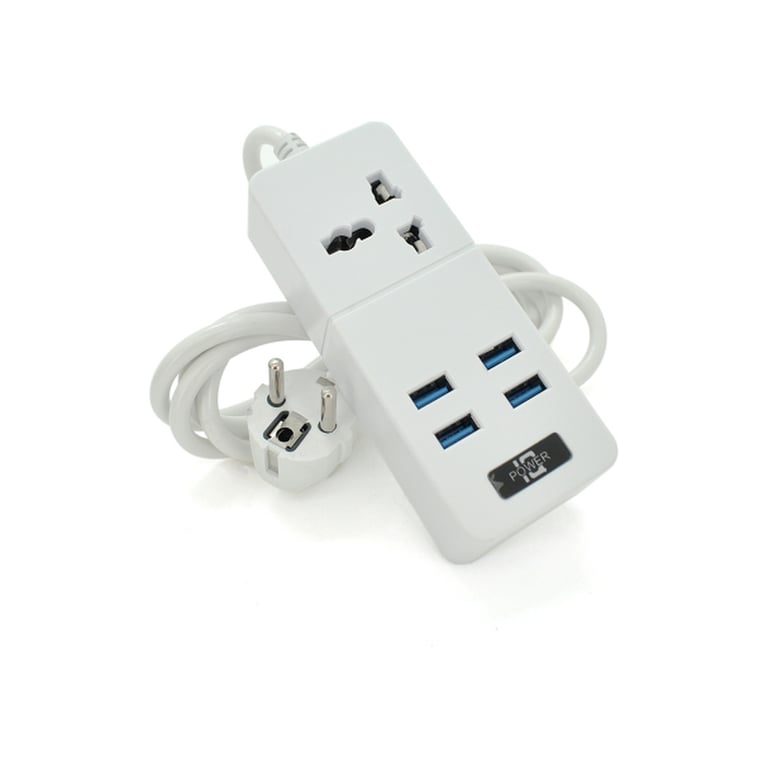 Мережевий фільтр живлення Voltronic TВ-Т06, 1роз, 4*USB White (ТВ-Т06-White) - фото 1