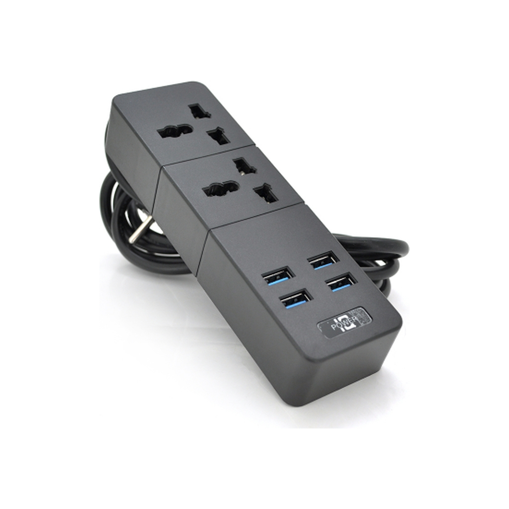 Мережевий фільтр живлення Voltronic TВ-Т07, 2роз, 4*USB Black (ТВ-Т07-Black) - фото 1