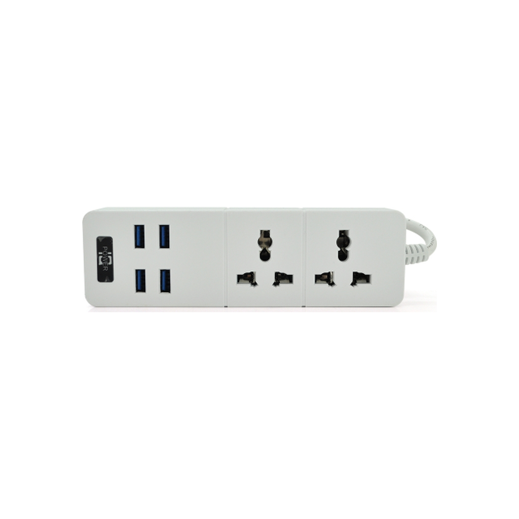 Мережевий фільтр живлення Voltronic TВ-Т07, 2роз, 4*USB White (ТВ-Т07-White) - фото 1