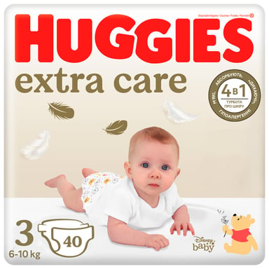 Підгузки Huggies Extra Care Size 3 (6-10 кг) 40 шт (5029053574400) - фото 1