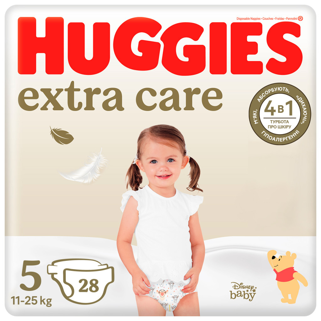Підгузки Huggies Extra Care Size 5 (11-25 кг) 28 шт (5029053583150) - фото 1 Підгузки Huggies Extra Care Size 5 (11-25 кг) 28 шт (5029053583150) - фото 1