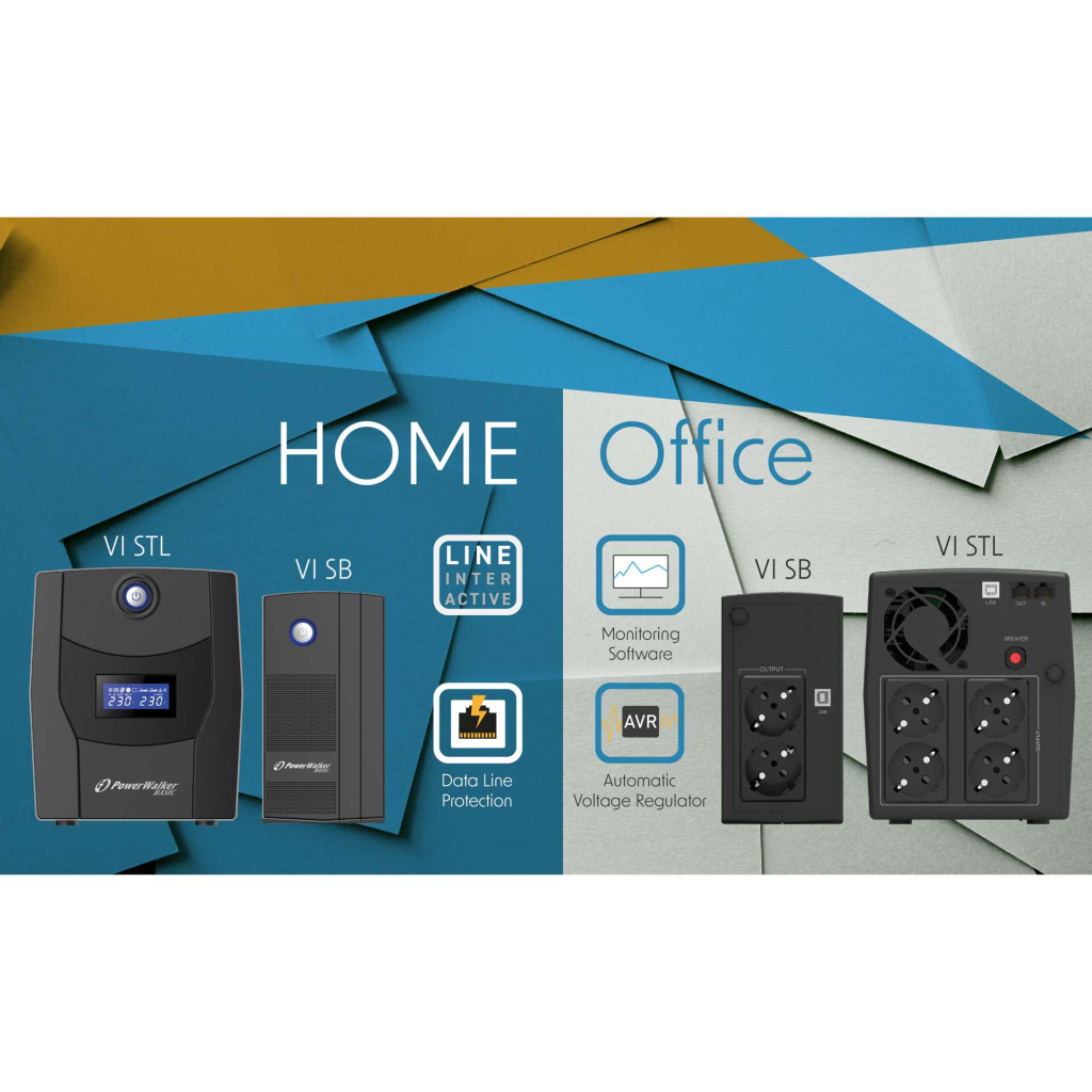 Пристрій безперебійного живлення PowerWalker Basic VI 800 STL (10121073) - фото 4 Пристрій безперебійного живлення PowerWalker Basic VI 800 STL (10121073) - фото 4