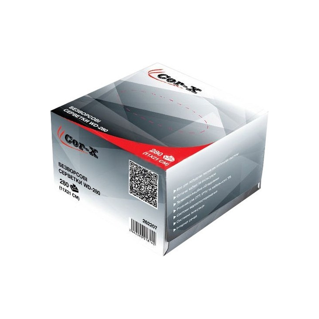 Серветки безворсові для оптики WD-280 Cor-X (WD-280 / 262207) Серветки безворсові для оптики WD-280 Cor-X (WD-280 / 262207)
